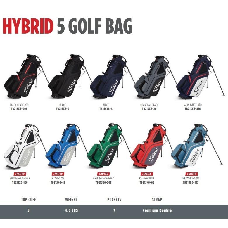 Titleist 2022 Hybrid 5 Stand Bag タイトリスト ハイブリッド Titleist 2022 Hybrid 5 Stand Bag タイトリスト ハイブリッド