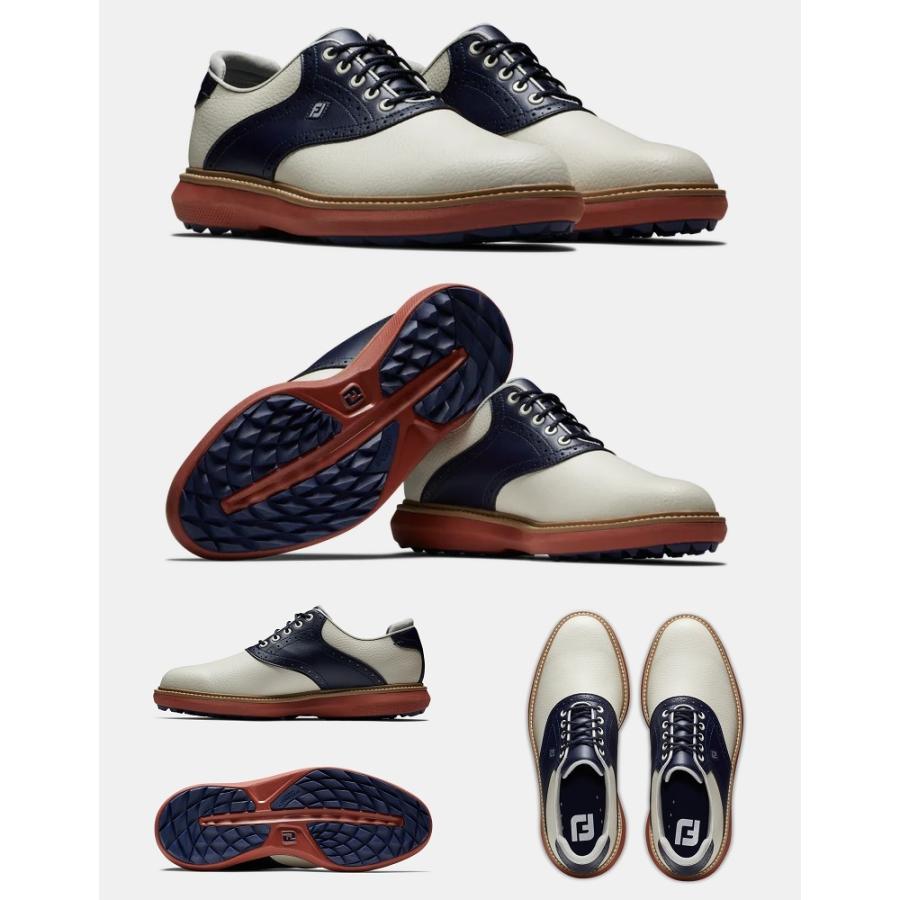 FootJoy Traditions Spikeless Golf Shoes - Cream / Navy フットジョイ トラディションズ スパイクレス ゴルフ シューズ 57925｜prolinegolf｜02