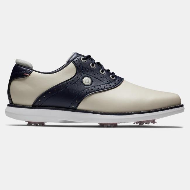 FootJoy Traditions Saddle Women's Golf Shoes Cream / Navy フットジョイ