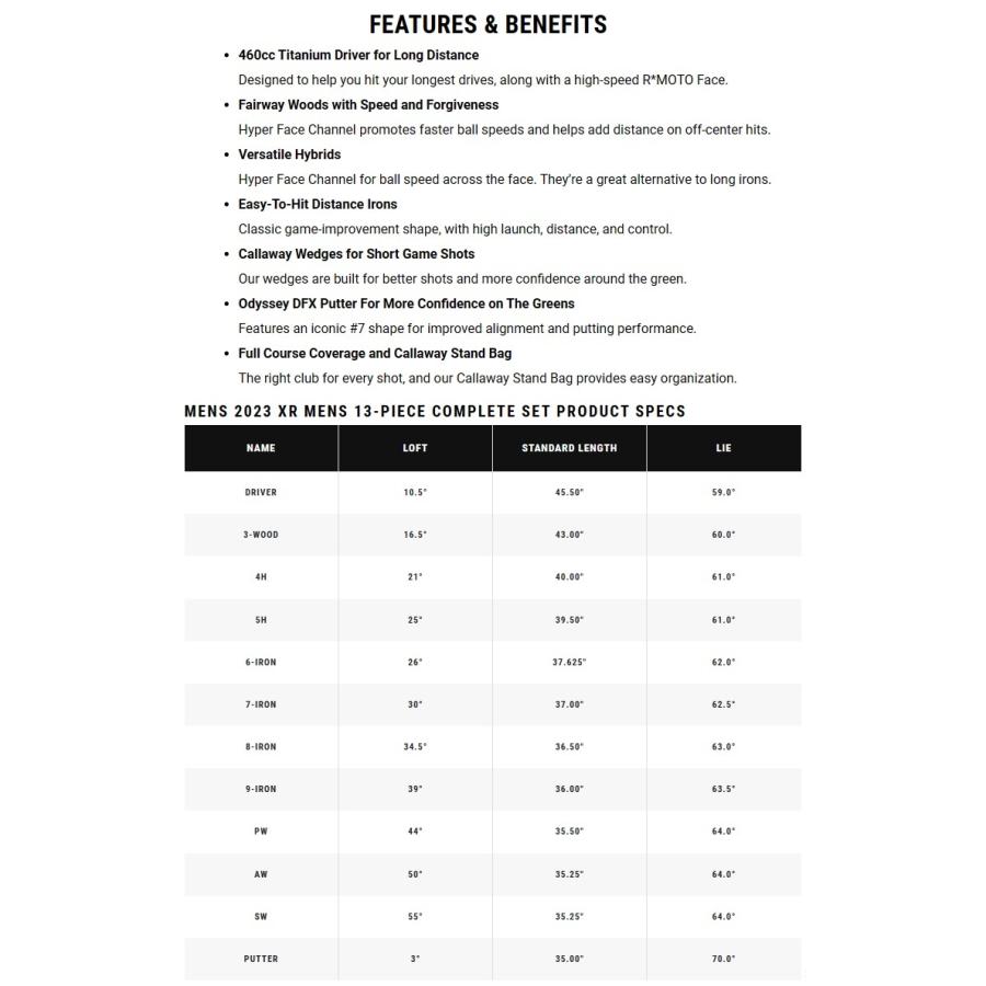 Callaway（キャロウェイ） Callaway XR Complete Set XR コンプリート