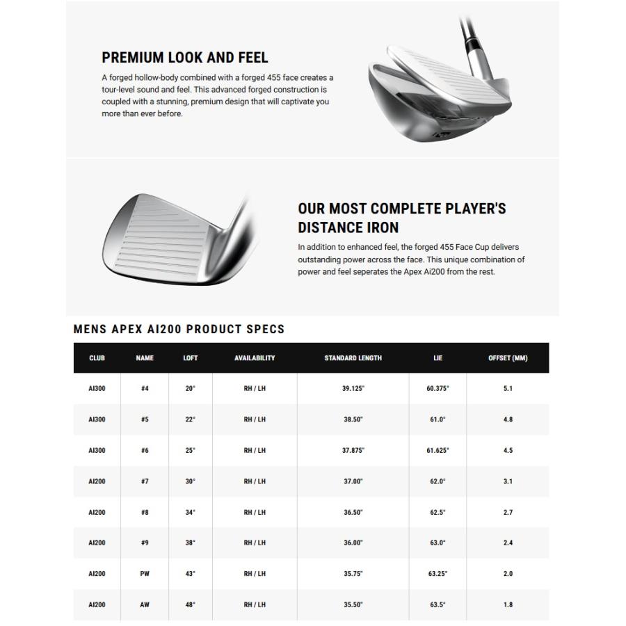 (レフティモデル)Callaway Apex Sweet Spot Combo Set Iron キャロウェイ エイペックス スイート スポット コンボセット アイアン 6本セット メーカーカスタムの画像