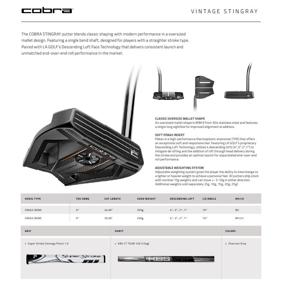 COBRA（ゴルフ） (レフティモデル) Cobra Golf 2024 Stingray Vintage