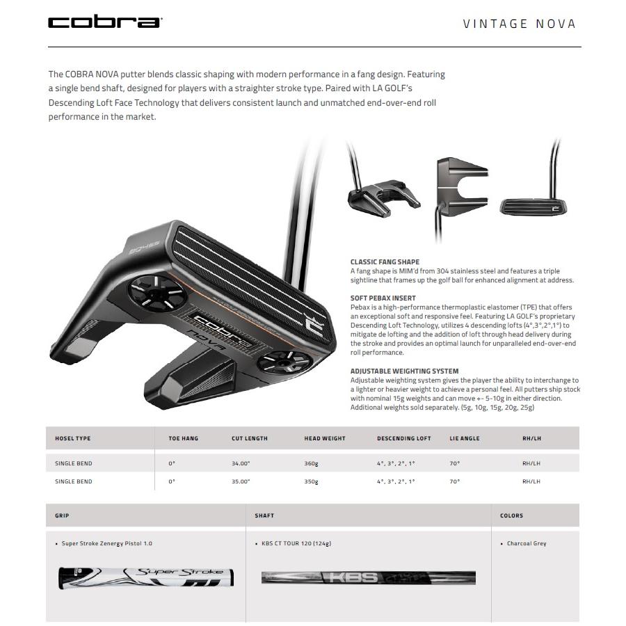 COBRA（コブラ） Cobra Golf 2024 Nova Vintage Putter コブラゴルフ