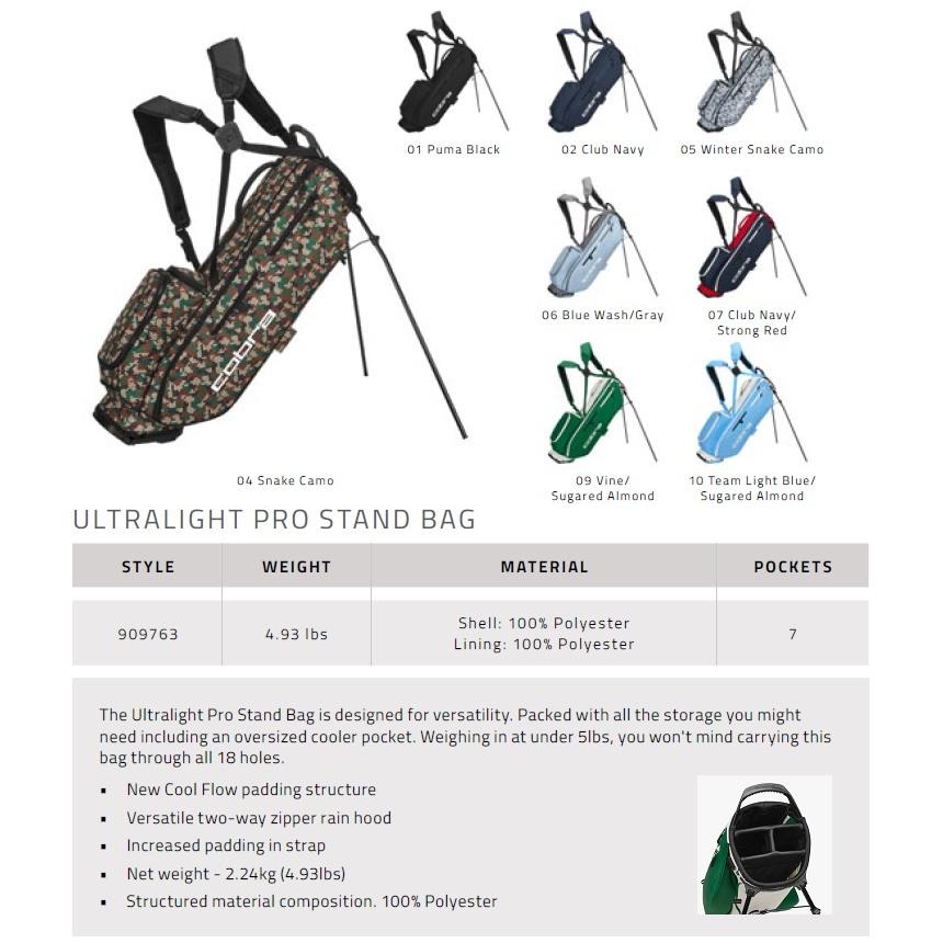 COBRA（コブラ） Cobra Golf 2025 Ultralight Pro Stand Bag コブラ