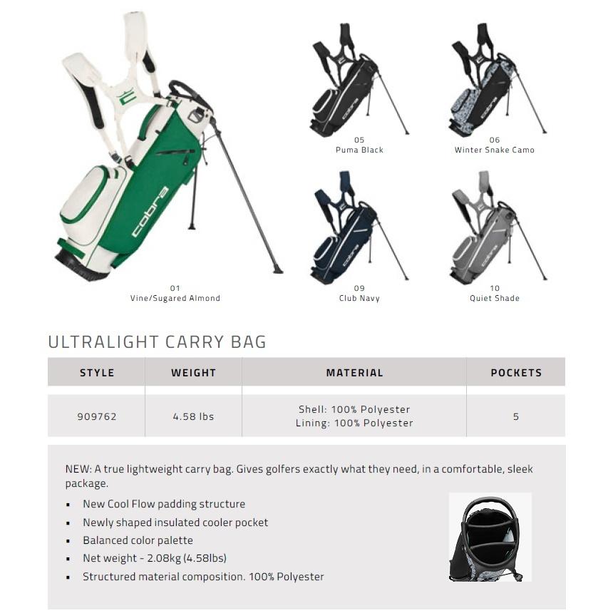 COBRA(ゴルフ) Cobra Golf 2025 Ultralight Carry Bag コブラ COBRA(ゴルフ) Cobra Golf 2025 Ultralight Carry Bag コブラ