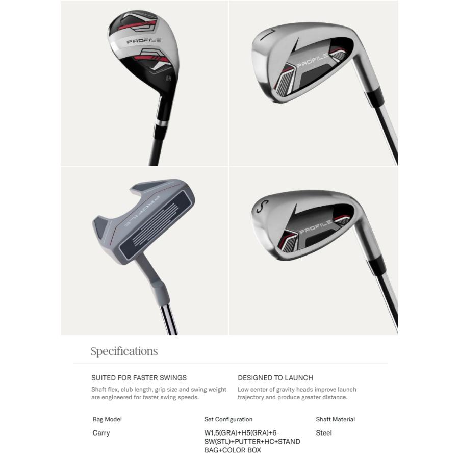 即納可！(レフティモデル) Wilson Staff Men's Profile Complete Stand Bag Set ウィルソンスタッフ メンズ プロフィール コンプリート スタンドバッグ セット_2