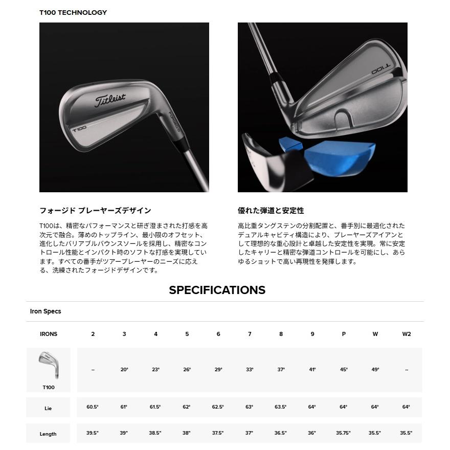 Titleist（タイトリスト） (レフティモデル) Titleist 2025 T100 Iron