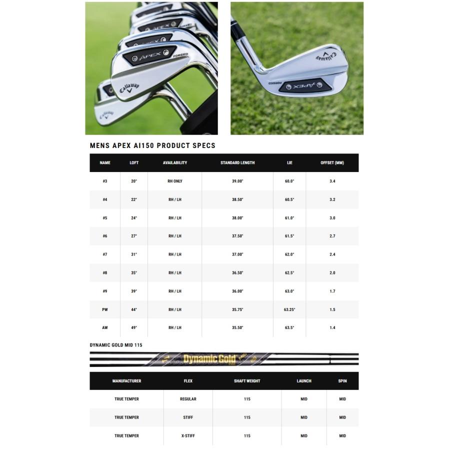 単品アイアン Callaway Apex Ai150 Iron キャロウェイ エイペックス Ai 150 単品アイアン メーカーカスタムシャフトモデル Callaway（キャロウェイ） (単品アイアン) Callaway Apex Ai150 Iron