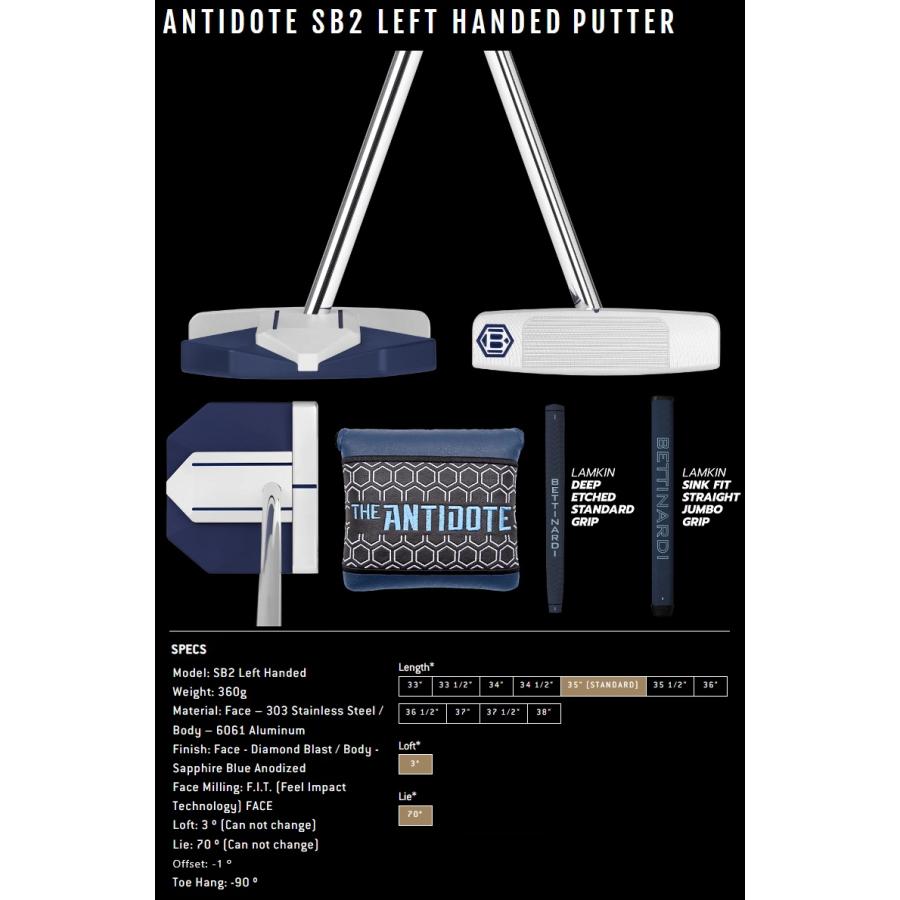 レフティモデル Bettinardi Antidote SB2 Putter ベティナルディ アンチドート SB2 パター BETTINARDI（ベティナルディ） (レフティモデル) Bettinardi Antidote