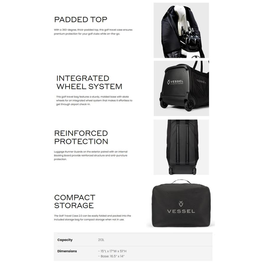 VESSEL 即納可！Vessel Golf Travel Case 2.0 ベゼル ゴルフ トラベル