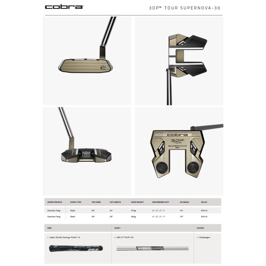 COBRA（コブラ） Cobra Golf 2026 3DP Tour Supernova 30 Putter