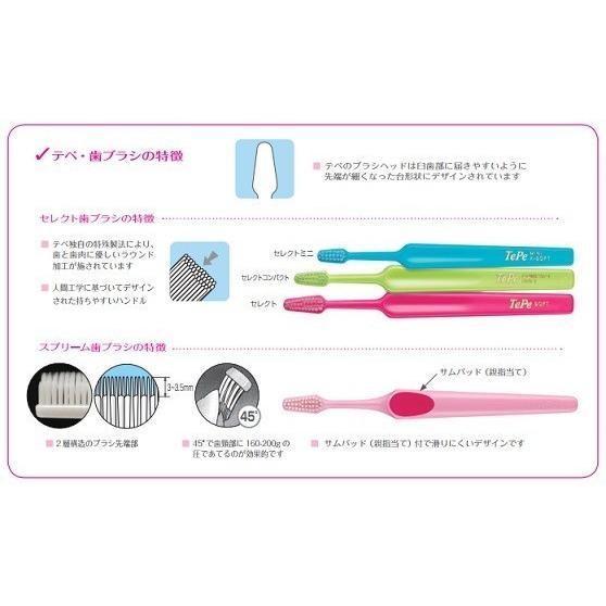 TePe TePe歯ブラシ【テペ・セレクト/ミディアム/100本入】アソート