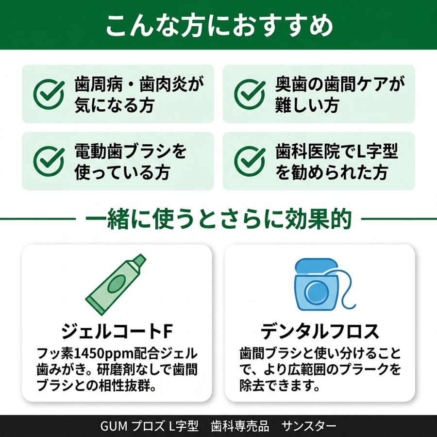 おまけ付】サンスター GUM プロズ 歯間ブラシ L字型 50本入 歯科専売