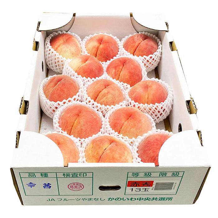 山梨県産 桃 ぴー一番 秀品 12〜13玉入 （箱） : 生鮮卸売市場 - 通販