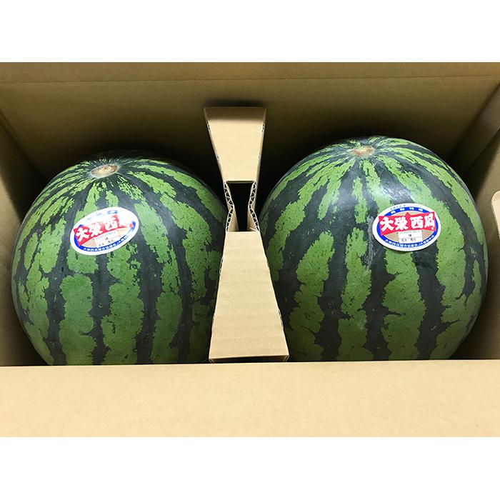 鳥取県産 すいか 大栄西瓜 秀品 3Lサイズ 2玉入り （約8〜9kg×2玉） 箱