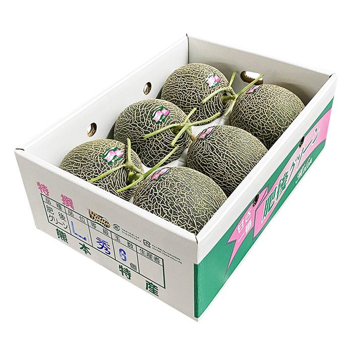 熊本県産 肥後グリーン メロン 秀品 Lサイズ 6玉入 （箱） : 生鮮卸売