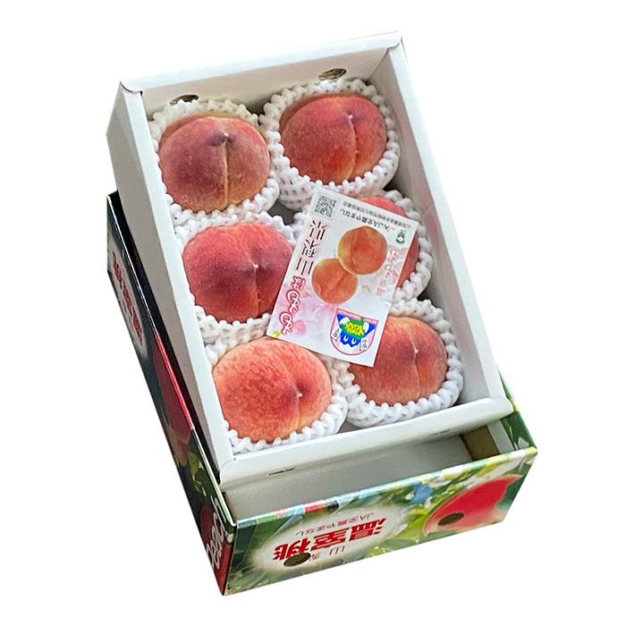 山梨県産 温室桃 （ハウス桃） 秀品 4〜6玉入 化粧箱 : 生鮮卸売市場