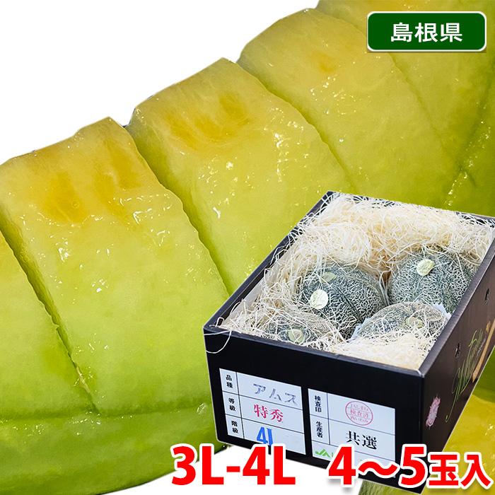 島根県産 アムスメロン （益田メロン） 特秀 3L〜4Lサイズ 4〜5玉入り