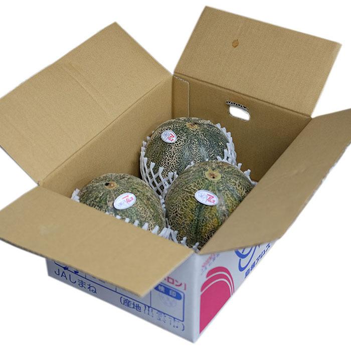 島根産アムスメロン優5Lサイズ3玉入り✖️２箱セット！ 島根県産 アムスメロン （益田メロン） 秀品 5Lサイズ 3玉入り