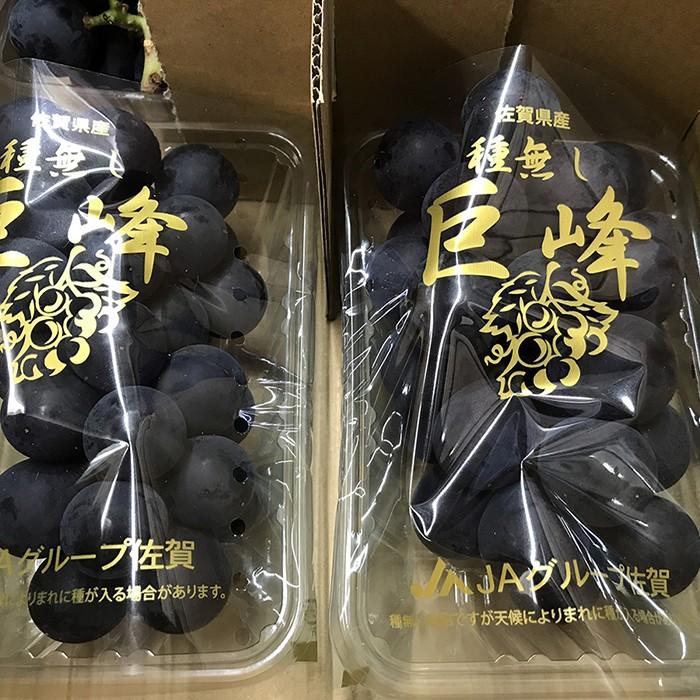 佐賀県産 ぶどう 巨峰 （種なし） 8パック詰め （箱） : 生鮮卸売市場