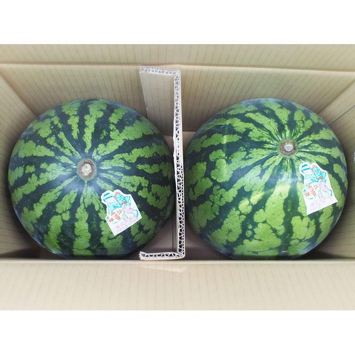 山形県産 尾花沢すいか BまたはC等級 L〜2Lサイズ 2玉入 （箱） ギフト