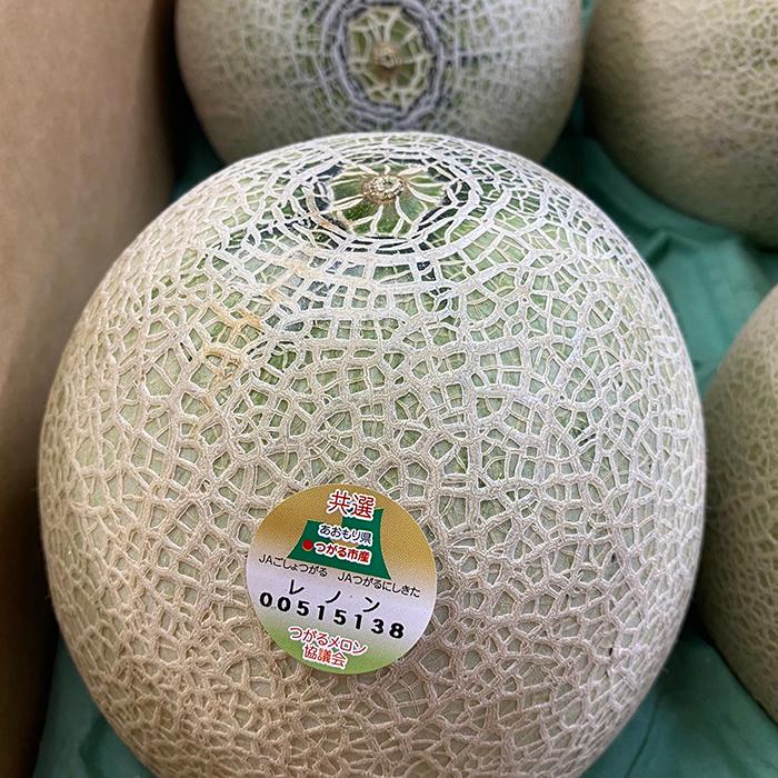 No.④ つがる市産　メロン　秀品　6玉 レノン 青森県産 メロン レノン 秀品 L〜3Lサイズ 4〜6玉入り （箱） : 生鮮