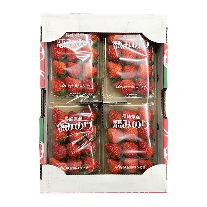 長崎県産 いちご 恋みのり L〜2Lサイズ 4パック入り（箱） : 生鮮卸売