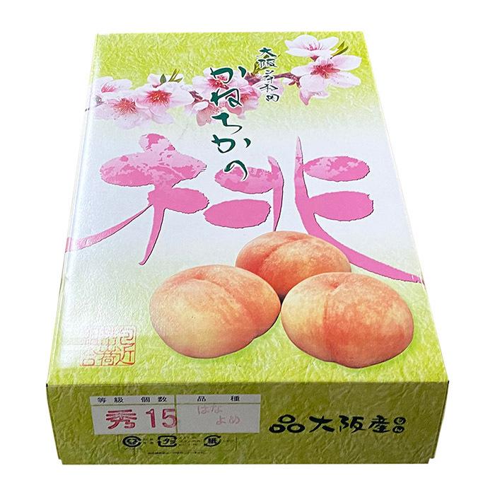 大阪府産 かねちか （包近） 桃 秀品 12〜15玉入り 約4kg （化粧箱