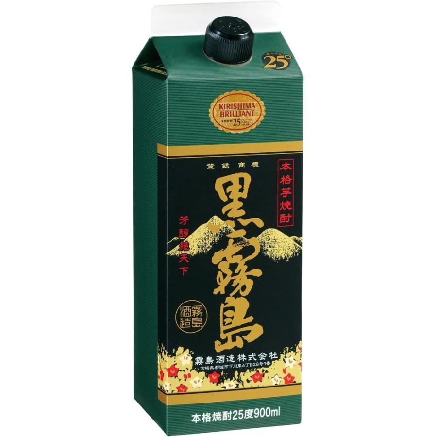 霧島 黒霧島 スリムパック 芋焼酎 25度 900ml 宮崎県 霧島酒造 : 食品