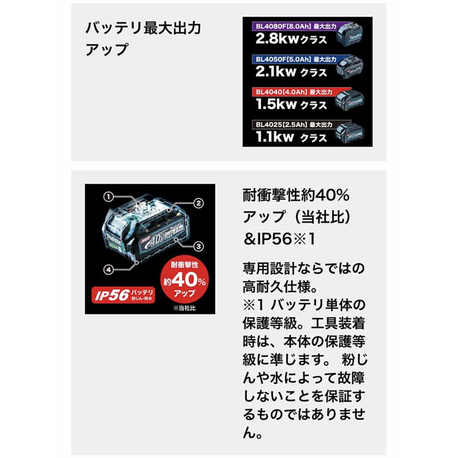 マキタ リチウムイオンバッテリ BL4050F (A-72372) 40Vmax 5.0Ah 残  