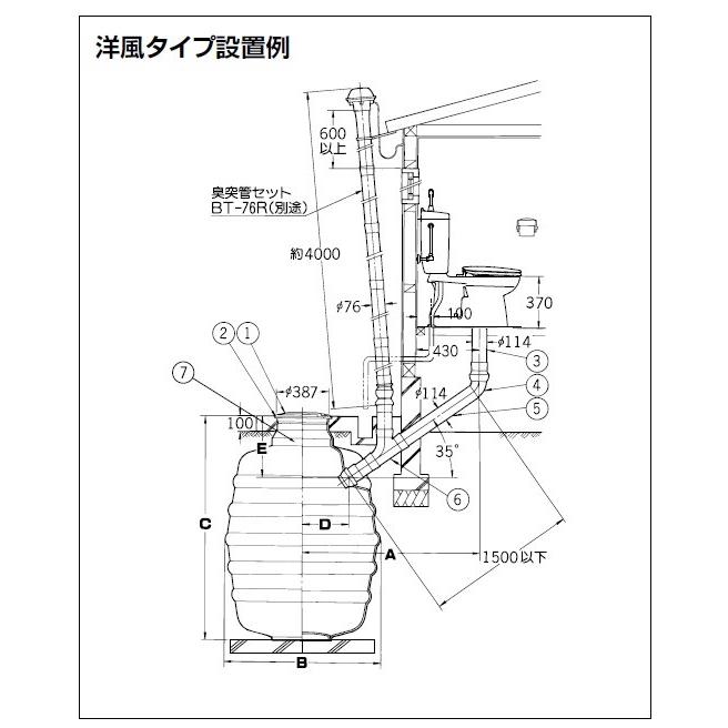 LIXIL(INAX) 簡易水洗便器専用便槽 BT-600R 【縦形】【570L】【メーカー直送品】