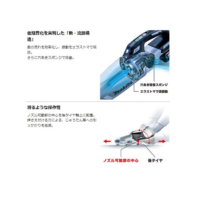 [マキタ 正規店 1年保証] 掃除機 充電式 クリーナー CL002GRDW CL002GRDO 40Vmax 紙パック式 makita 充電式クリーナ コードレス 40V バッテリー 充電器付き｜promart｜03