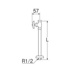 SANEI 三栄水栓 ストレート形止水栓（ナットなし）[共用形](ヘリューズナシ) V21JS-X2-13×420｜promart｜02