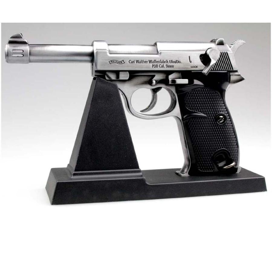 ワルサーP38 メタルガスライター 可動式 台座付 重厚 680g　迅速発送 WALTHER 電子式ガスライター P-38 マットシルバー : PROME-NET - 通販