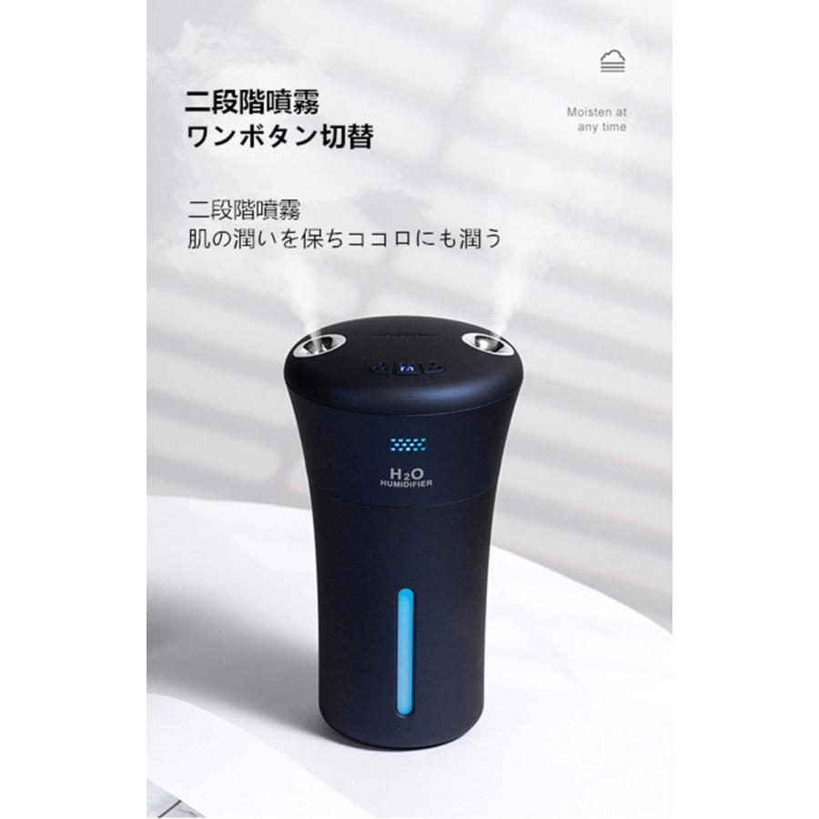 マイナスイオンダブルスプレー 加湿器 USB 充電式 コードレス 静音