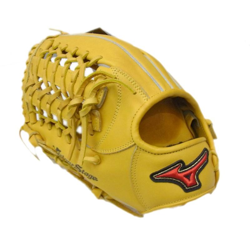 野球 Mizuno Victory Stage 硬式グローブ 黄色 左投げ外野手用