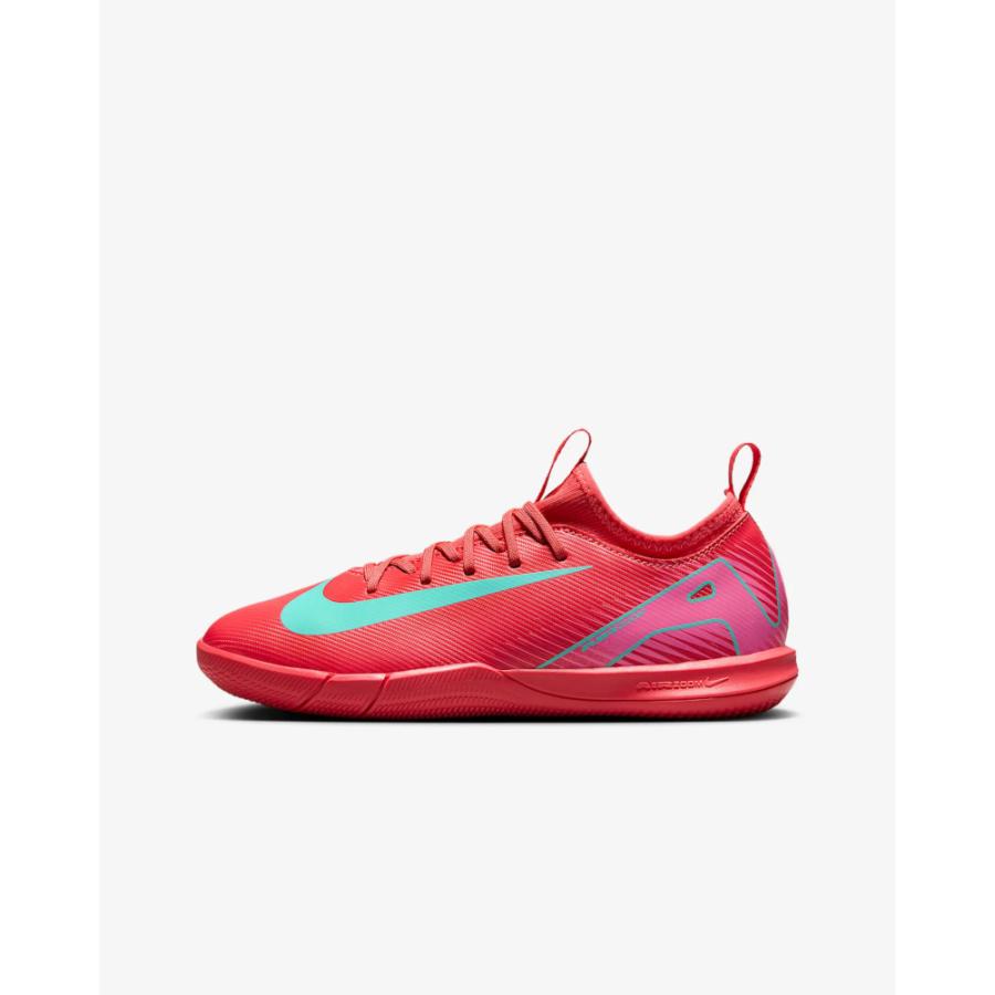 赤 フットサルシューズ ストライプデザイン NIKE（ナイキ） ジュニア マーキュリアル ヴェイパー 16 アカデミーIC