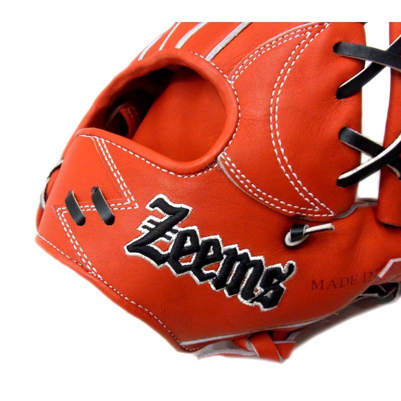 早い者勝ち訳あり！ 【限定商品】【湯もみ加工済み】 Zeems(ジームス)　一般硬式グラブ　三方親シリーズ　 内野手用（中） 右投げ用　Rオレンジ [ZEEMSロゴ]　SV-517CBH 【2845740042】(16555円)