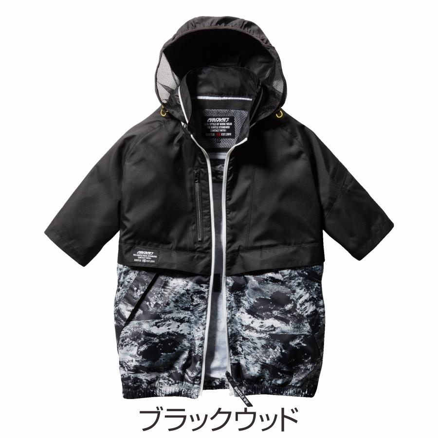 バートル　BURTLE　空調服　AC1076　半袖　スプリットブラック　黒　LL Amazon.co.jp: BURTLE バートル 春夏用 エアークラフト半袖