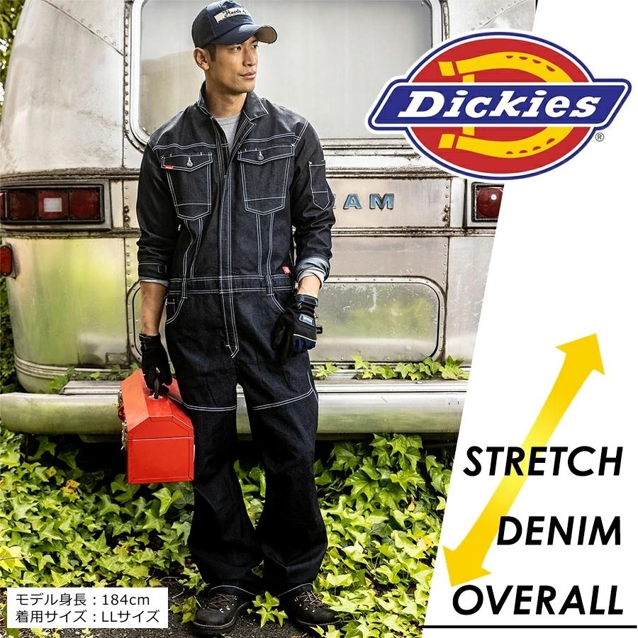 Dickies ディッキーズ ストレッチデニムツナギ D-706 長袖 オールインワン おしゃれ ユニセックス 男女兼用 メカニック DIY アウトドア｜prono-webstore｜02