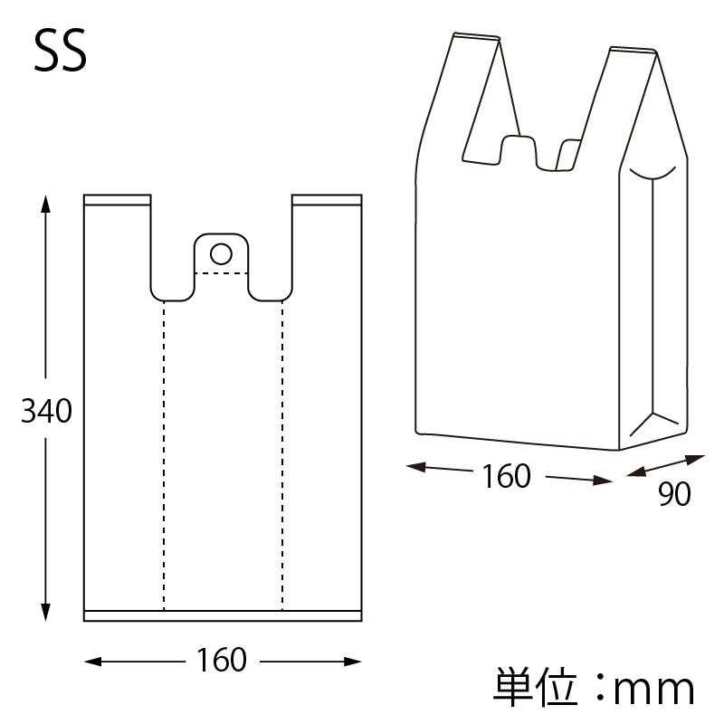 レジ袋 100枚 EFハンド ビニール袋 SS ナチュラル (半透明) シモジマ HEIKO｜propack-kappa1｜02