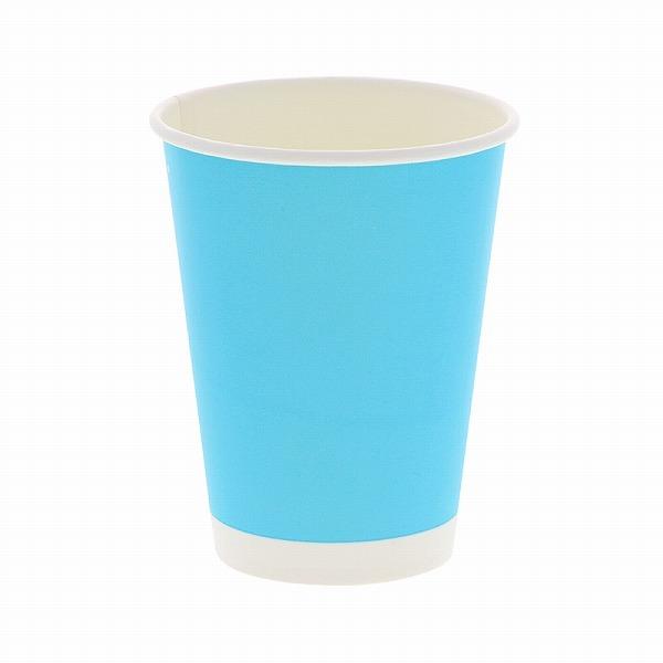 HEIKO 紙コップ 【在庫あり　即納】 ペーパーカップ 最安値 アイス ホット兼用 ライトブルー 12オンス 50個 口径90mm