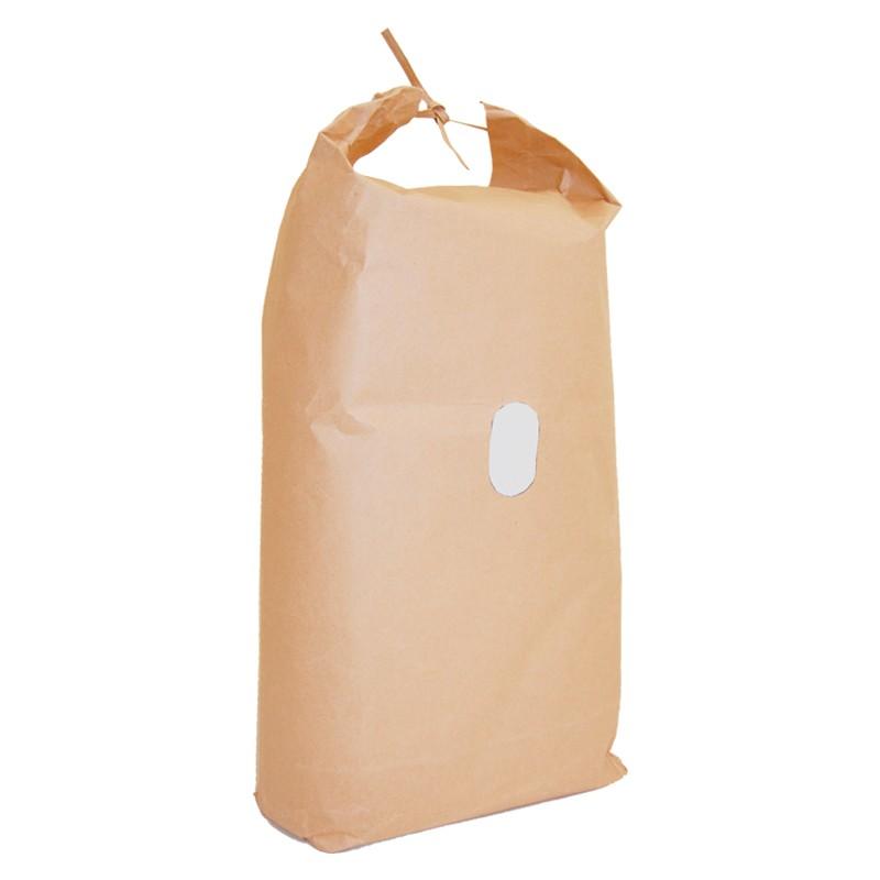超人気新品 米袋　舟底窓付　無地　10kg用　100枚 紙袋、ペーパーバッグ
