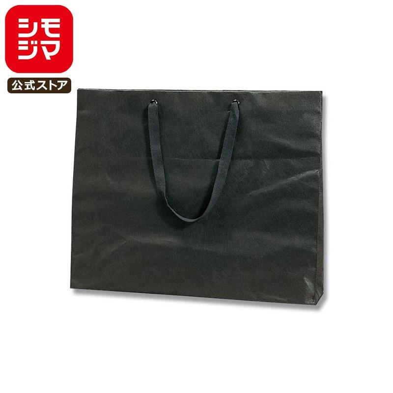 シモジマ 不織布 手提げ袋 10枚入 黒 サイズ 幅520×マチ100×高420mm (L