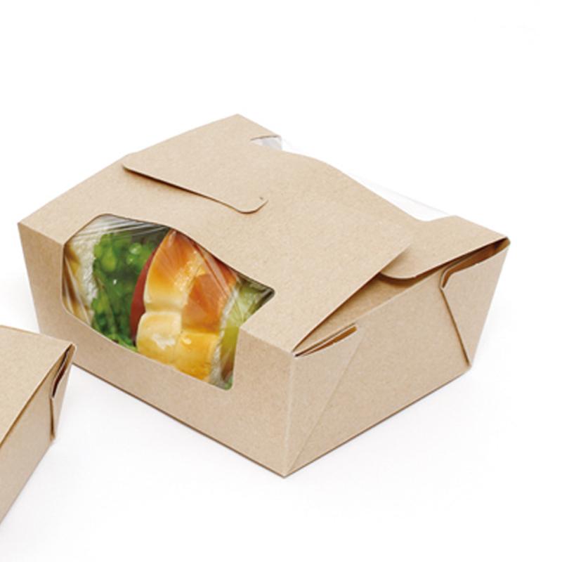 食品 容器 20枚 窓 付き フードボックス L クラフト シモジマ HEIKO｜propack-kappa1｜02