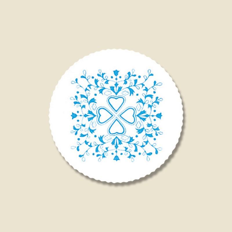 紙製 コースター 100枚入 フラワーハート 青 1mm レストラン カフェ