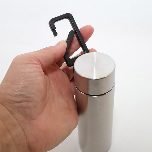 水筒 サーモボトル【カラビナハンドルサーモボトル130ml】持ち手付き コンパクト すいとう カラビナ付き 小さいサイズ 大人 マグボトル 魔法瓶 MOTTERU |  | 06
