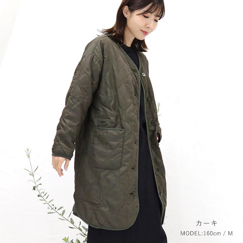 極美品☆mizuiroind ワイドキルティングコート　裏ボア　中綿入り キルティングコート レディース 中綿 キルト 裏フリース ロング