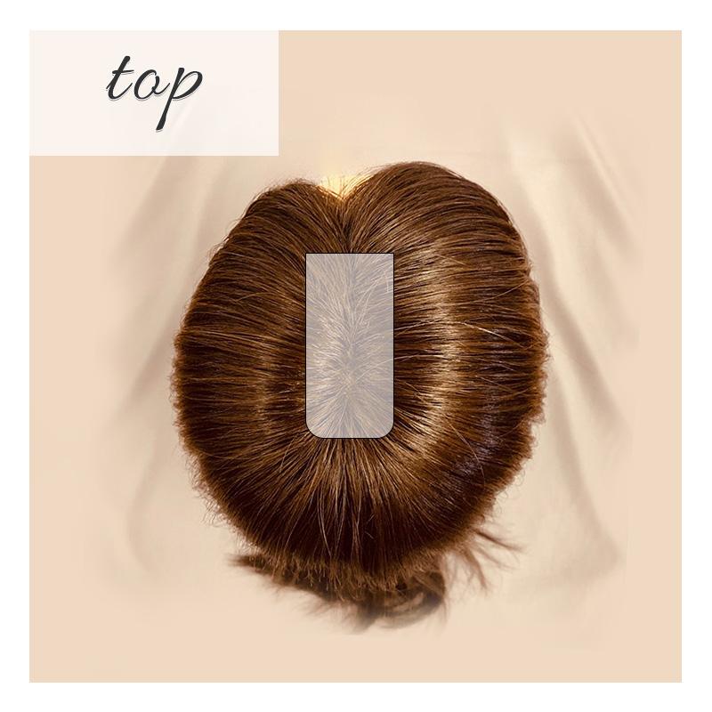 部分ウィッグ 頭頂部 自然 トップピース 人毛 女性 ミディアム ロング