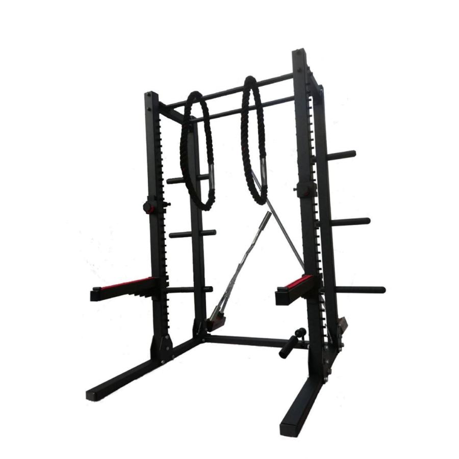 [即日発送] パワーラック　ハーフラックドーベルマン50mm仕様 一瞬で高低調整できるホルダー 独自の斜めに構えるバーホルダー　粉体塗装品 [プロプリモウッド] 【BCD1788930924】(64400円)